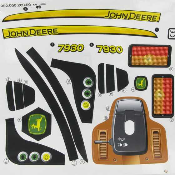 John Deere Mærkesæt - 00200020000 - Legetøjs Rolly klistermærker John Deere 7930