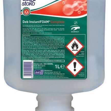 AL-KO Deb InstantFOAM® bakteriedræbende skum - 1060102720 - Deb Instant Foam Complete 1 ltr. bakteriedræbende skum 2720