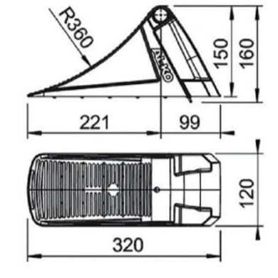 AL-KO hjulklodsholder, plast - 1235990 - Klods PVC sort UK 36 KL