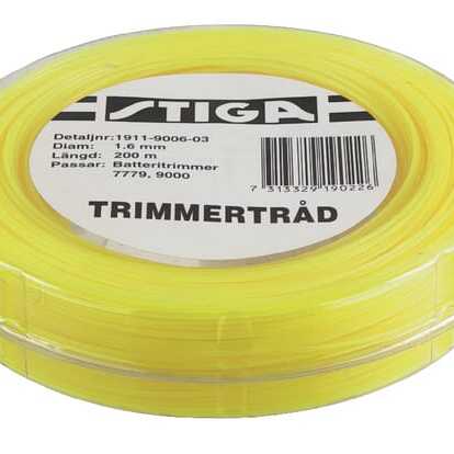 Stiga Trimmersnøre - 1911900604 - Trimmersnor Ø 1,6 mm, 200 m gul, Stiga