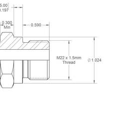 John Deere Indskruningskoblingermetrisk indskruning x BSP udv - VNBM0822ISO6149 - Kobling M/M 1/2 B x M22 x 1,5 6149