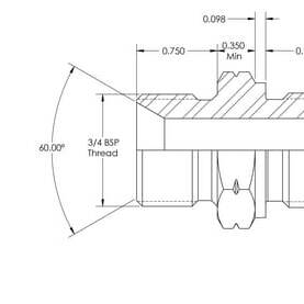 John Deere Indskruningskoblingermetrisk indskruning x BSP udv - VNBM1227X2ISO6149 - Kobling M/M 3/4 B x M27x2 DIN 6149